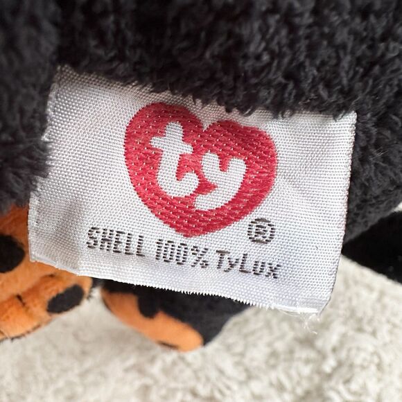 Ty Pluffies Trickery Kitten Cat Black Spots Plush Halloween Toy 2008 - Picture 4 of 7